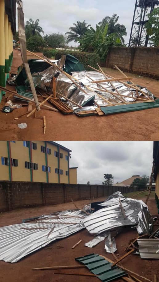 Questions Mount as Windstorm Blows Off Roof of Newly Inaugurated Emene Smart School Barely Weeks After Resumption