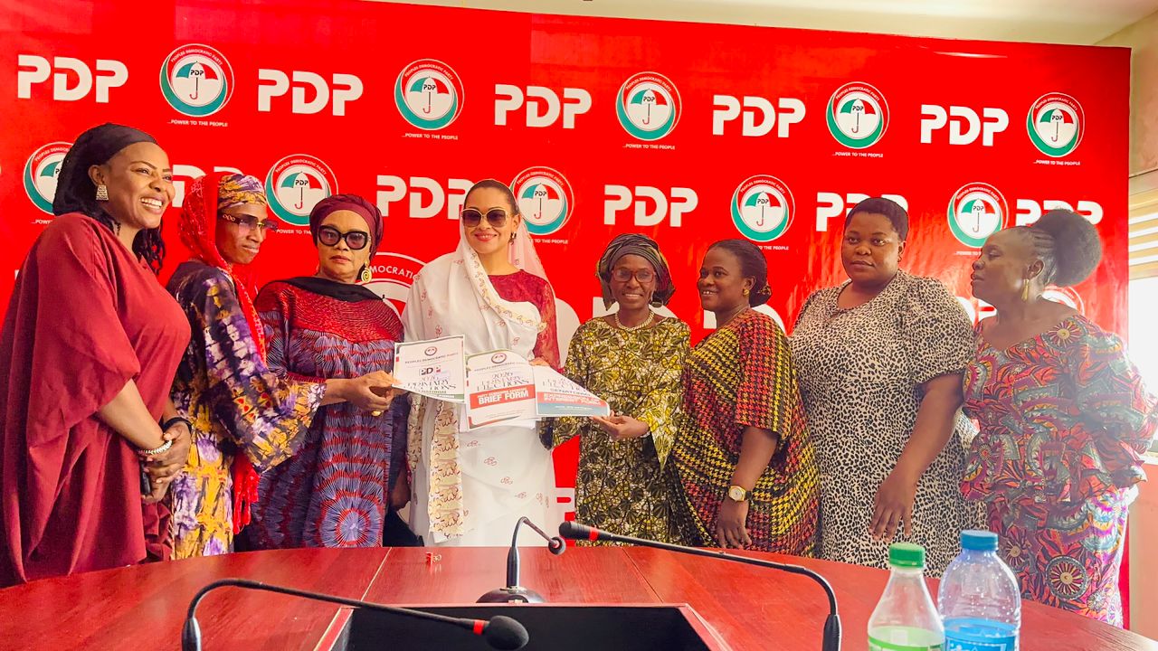 POLITICAL EXCITEMENT BUILDS AT PDP SECRETRIAT OVER NATASHA AKPOTI-UDUAGHAN'S VISIT TO WADATA PLAZA