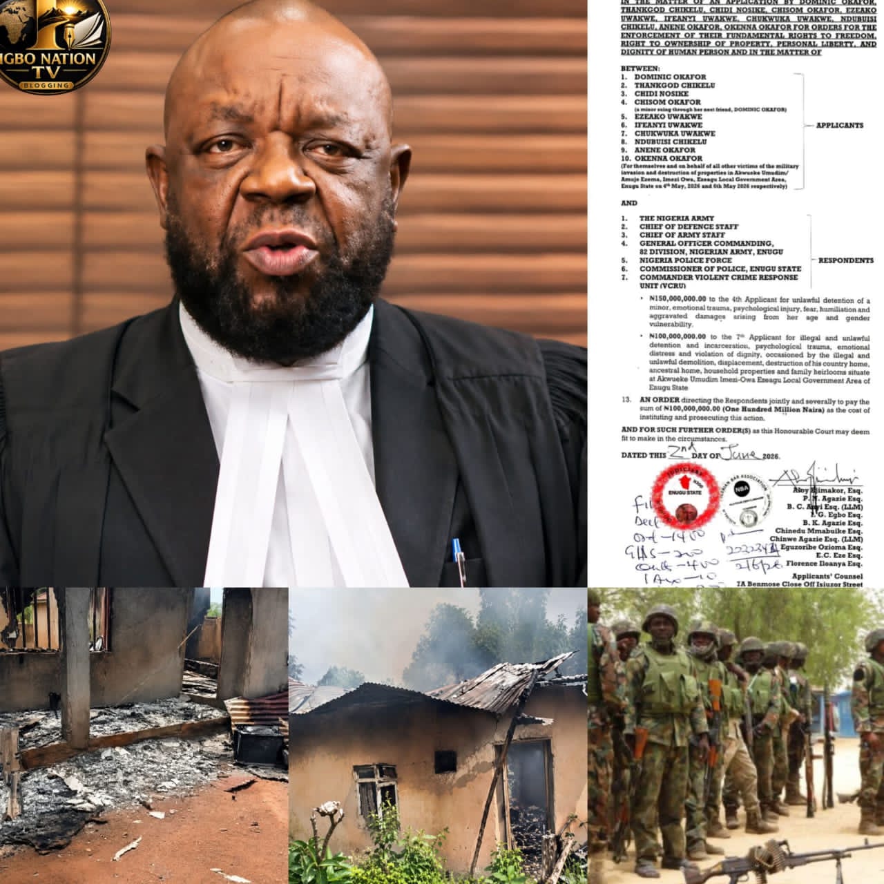Nnamdi Kanu’s Lawyer Files Lawsuit Against Nigerian Army Over Alleged Human Rights Violations in Enugu Community