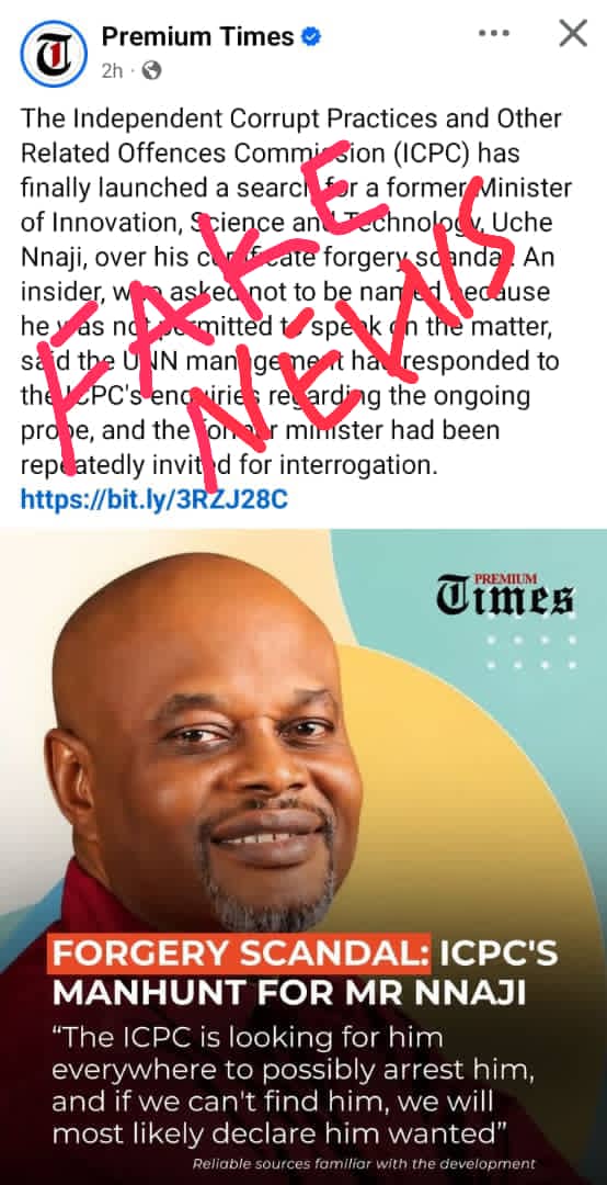 Rebuttal to Recent Media Report on Chief Uche Geoffrey NNaji .